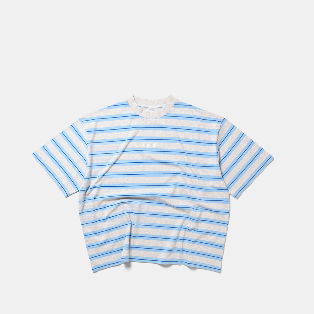 Summer Breeze / Mirror Striped Tee - Heather & Blue