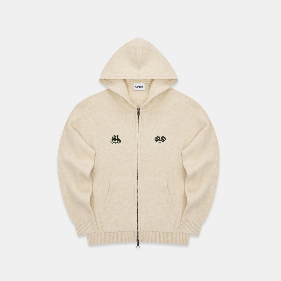 Fall / Backmark Knitted Zipped Hoodie - Dune