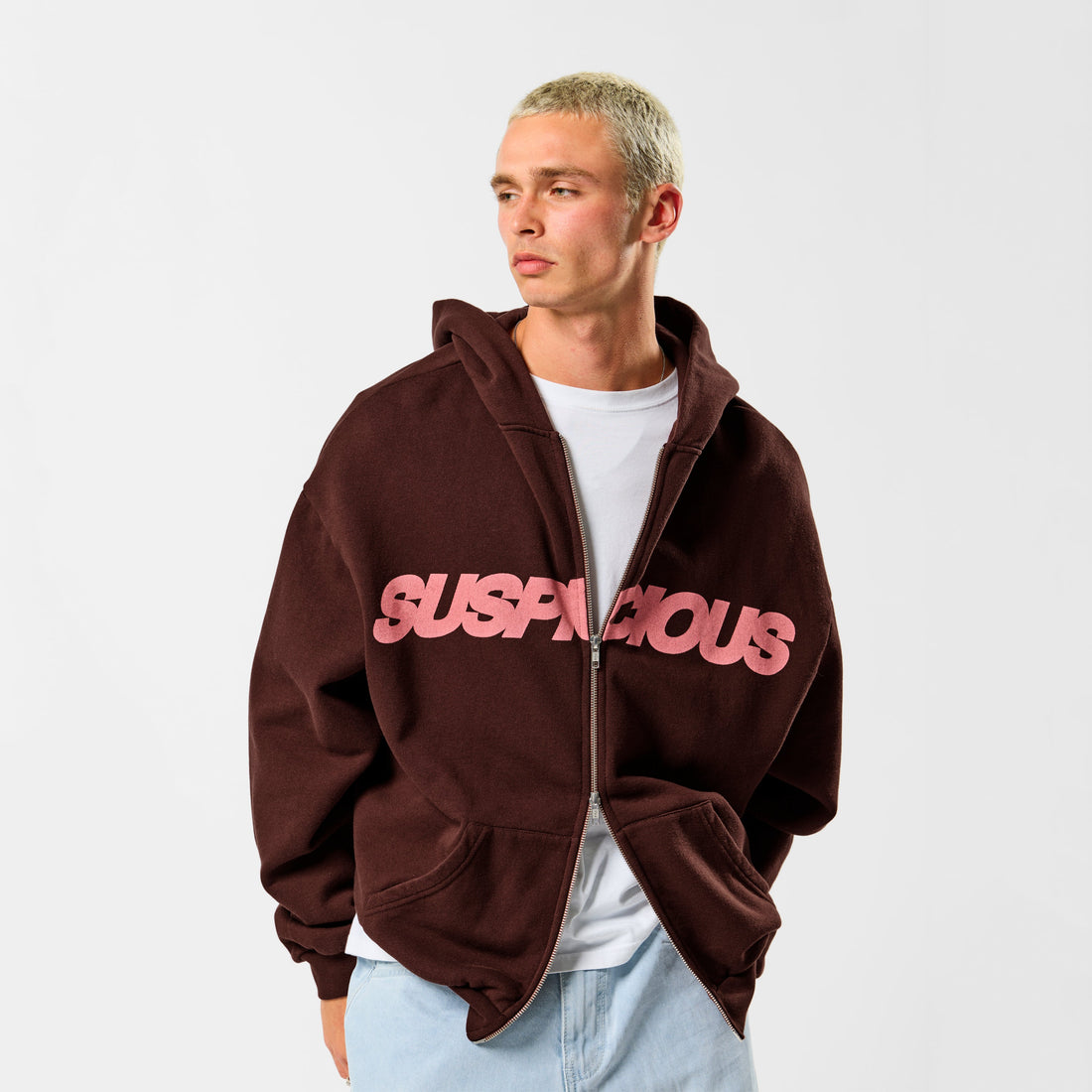 Camo / Base Zip-Up Hoodie - Burnt Mahogany - XXS