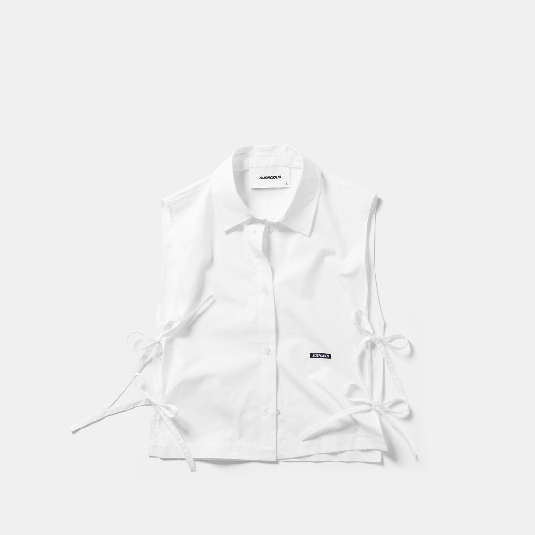 Basics / Basic W Bow Tabard Shirt - White