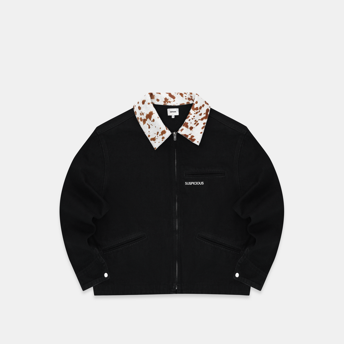 Daisy Denim Zip-Up Jacket - Black
