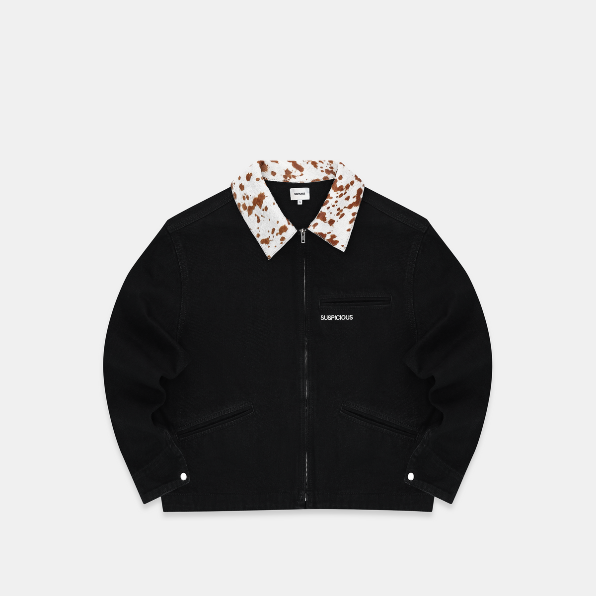 Daisy Denim Zip-Up Jacket - Black