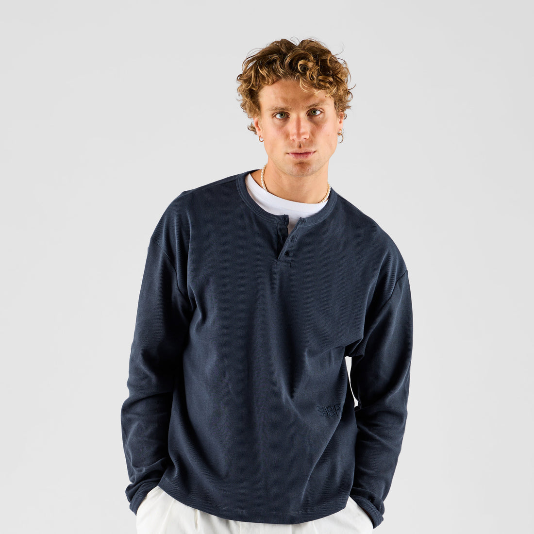 Core / Core Ribbed Henley Longsleeve - Nightfall
