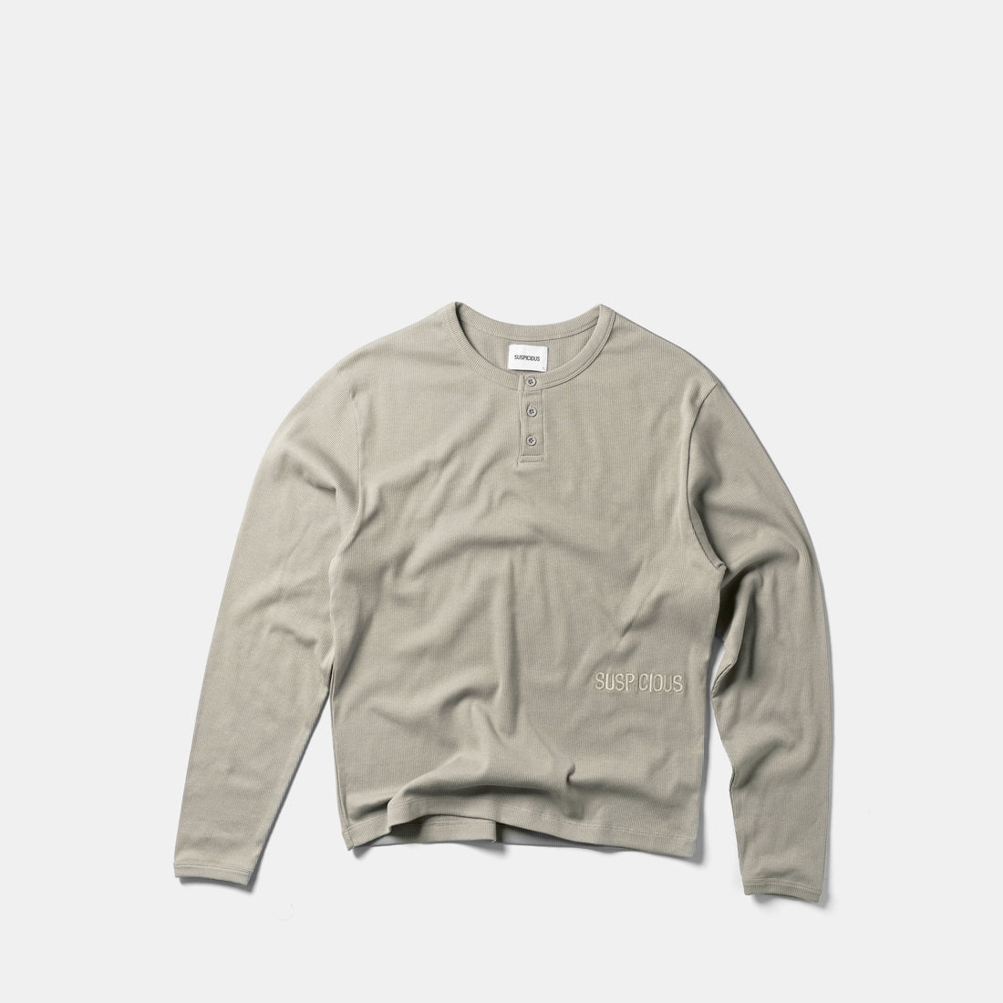 Core / Core Slim Ribbed Henley Longsleeve - Rhino