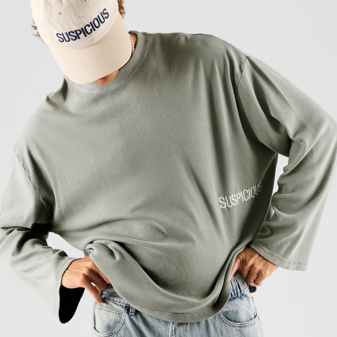 Core / Core Ribbed Longsleeve - Washed Rhino