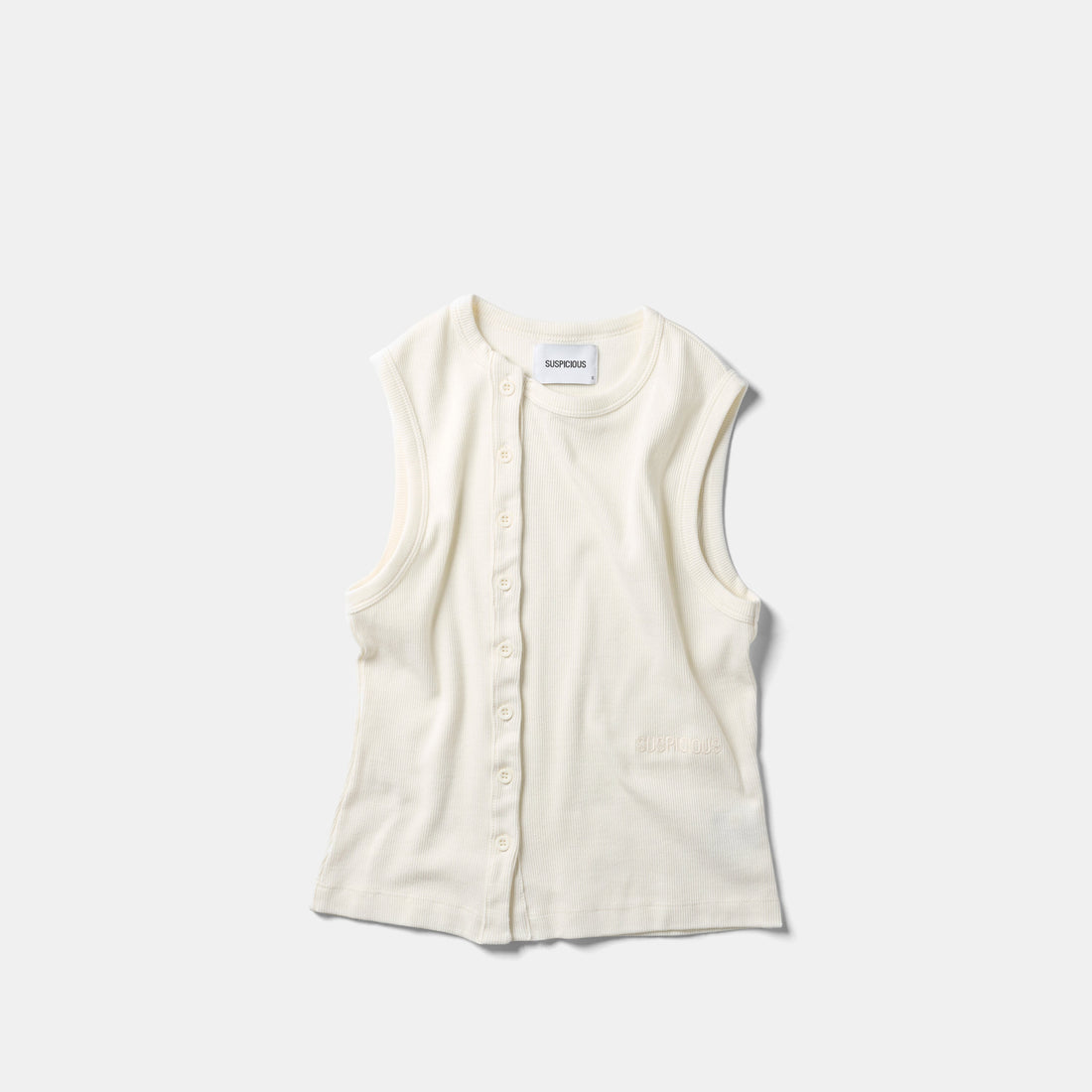 Core / Core Sleeveless Button Tank - Natural