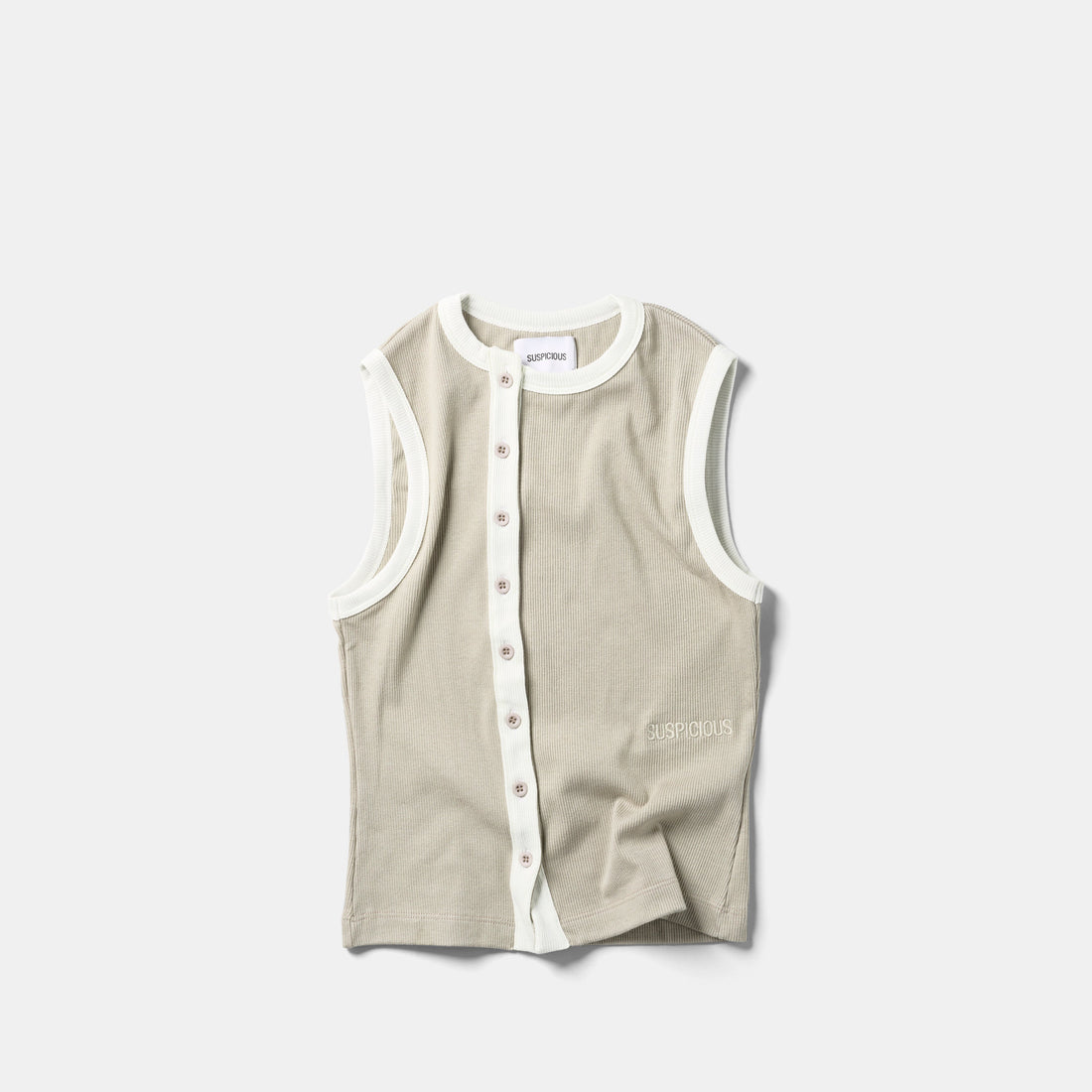Core / Core Sleeveless Button Tank - Rhino