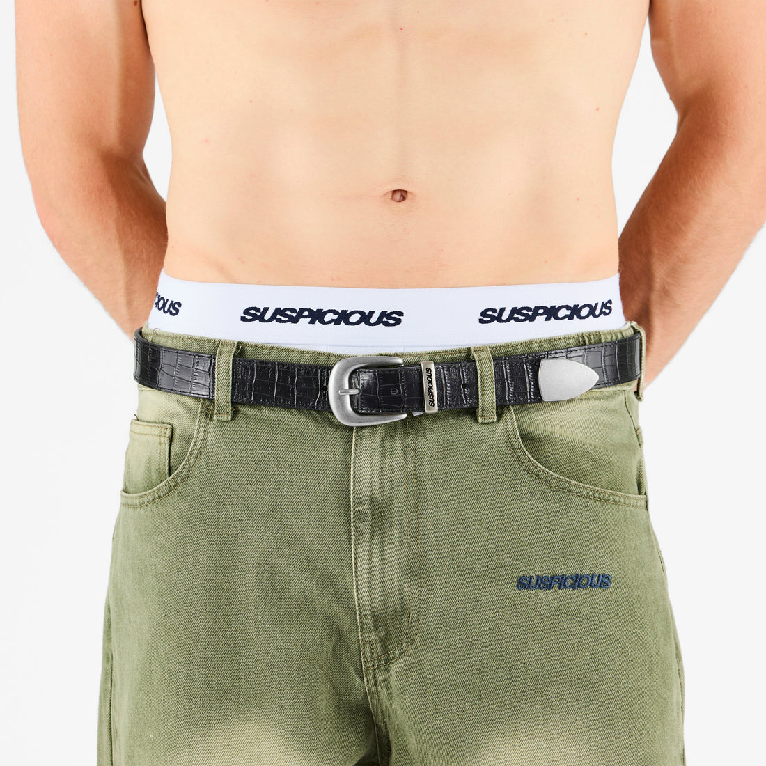 Suspicious Cowboys / Croco Belt - Black