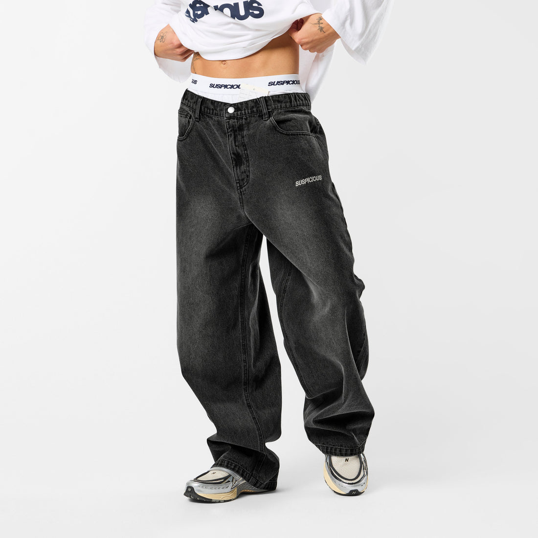 Softground / Essentials Baggy Jeans - Black