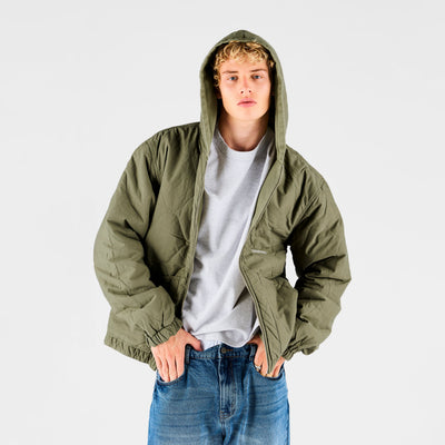 Fall 1 / Essentials Reversible Canvas Hooded Jacket - Lichen Green
