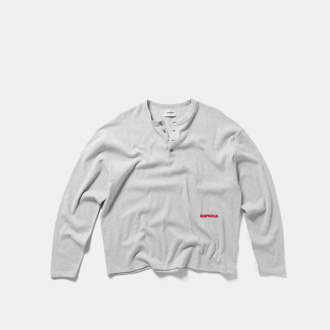 End Of Summer / Essentials Ribbed Henley Longsleeve - Heather Grey