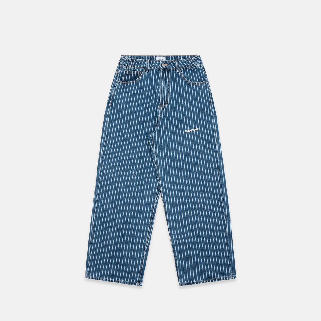 Boat / Essentials Striped Baggy Jeans - Washed Blue