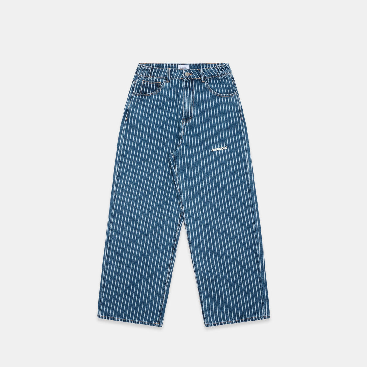 Boat / Essentials Striped Baggy Jeans - Washed Blue