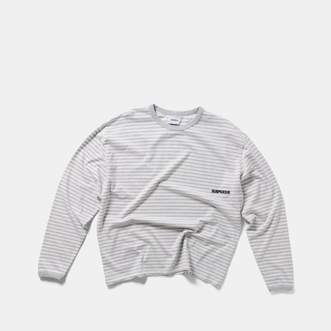 End Of Summer / Essentials Striped Ringer Longsleeve - Off-White & Heather Grey