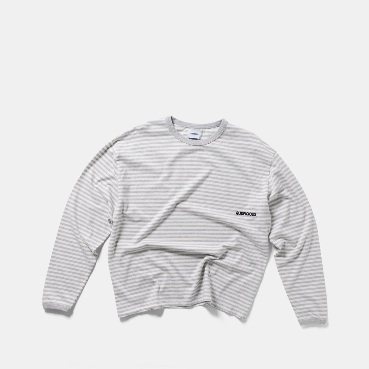 End Of Summer / Essentials Striped Ringer Longsleeve - Off-White & Heather Grey