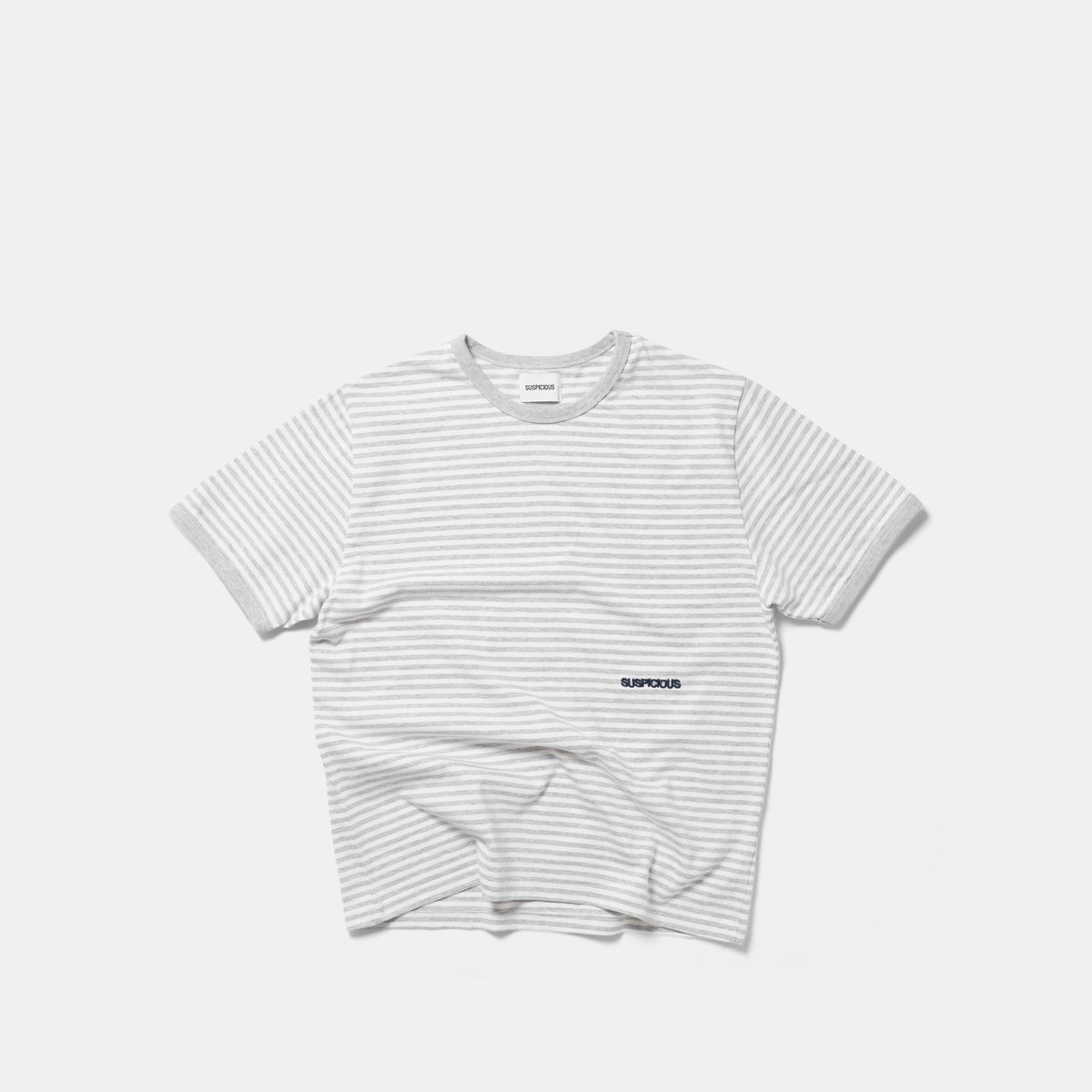 Summer Breeze / Essentials Striped Ringer Tee - Heather Grey
