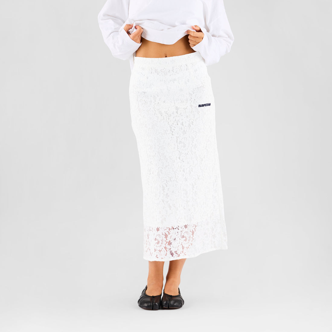 Boat / Essentials W Lace Long Skirt - White