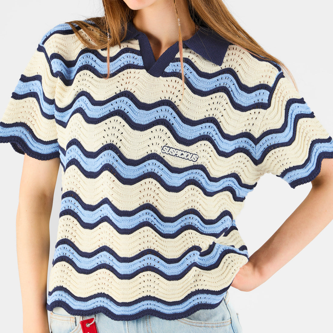 Boat / Essentials Wavy Polo - Natural & Celestial