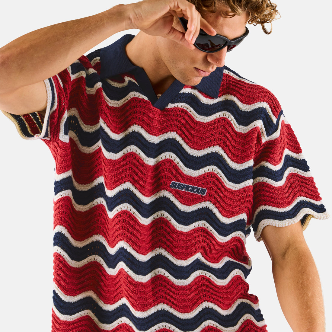 Boat / Essentials Wavy Polo - Nightfall & Red