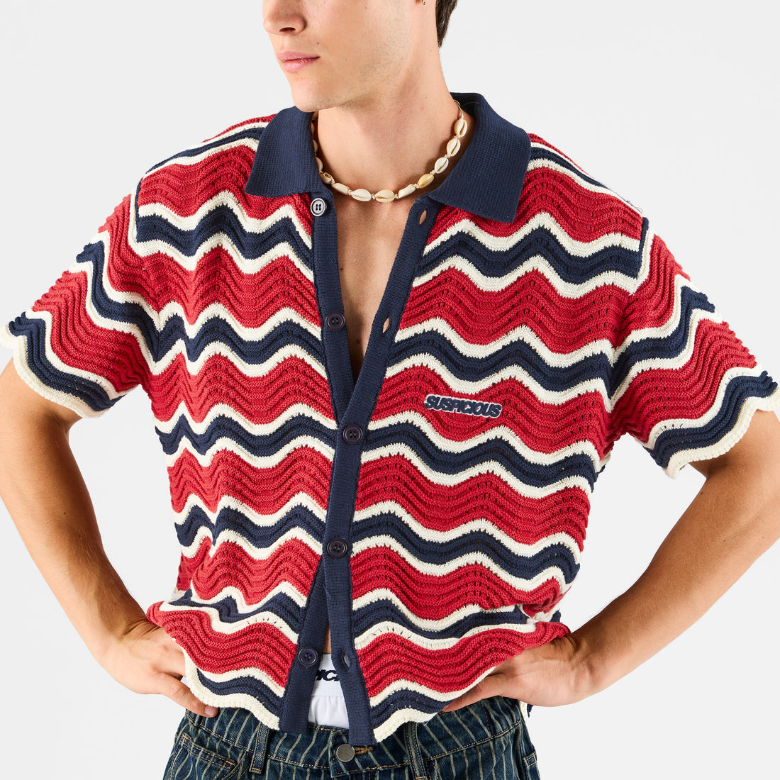 Boat / Essentials Wavy Shirt - Nightfall & Red