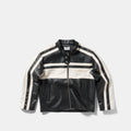 Suspicious Cowboys / Faux Leather W Racer Jacket - Black & Egret