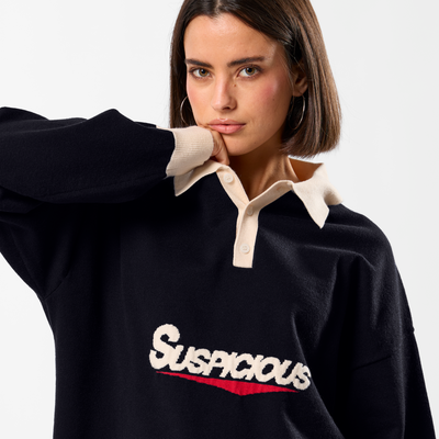 Winter3 / Flow Knitted Longsleeve Polo - Navy