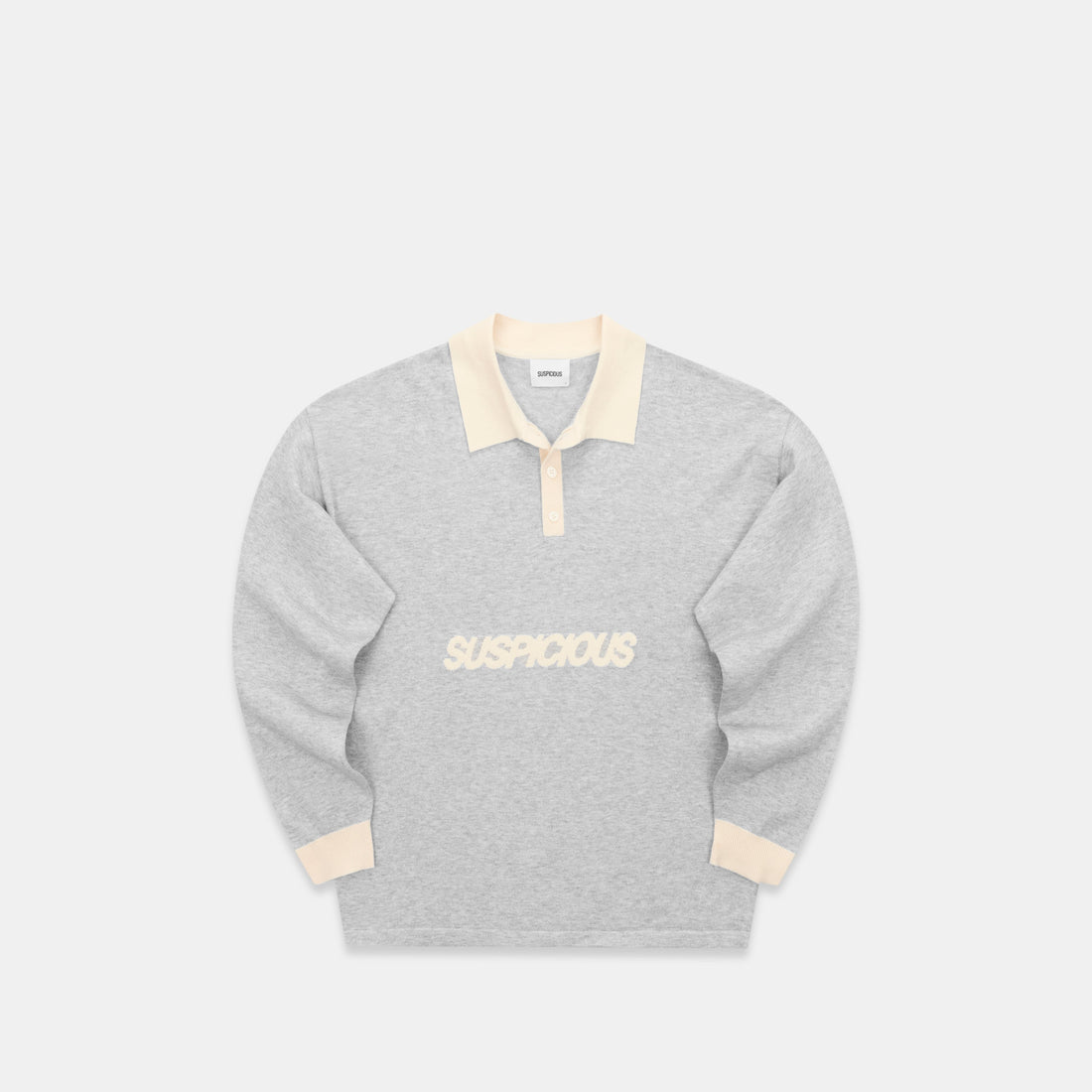 Winter3 / Icon Knitted Longsleeve Polo - Neutral Heather