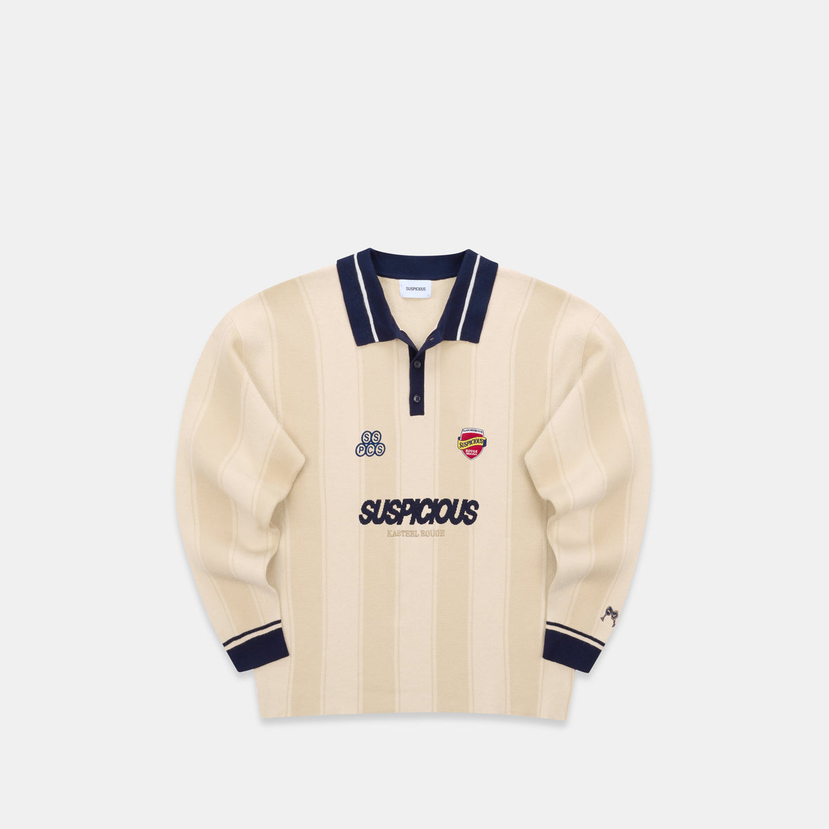 Winter4 / Kasteel Longsleeve Knitted Polo - Washed Clay