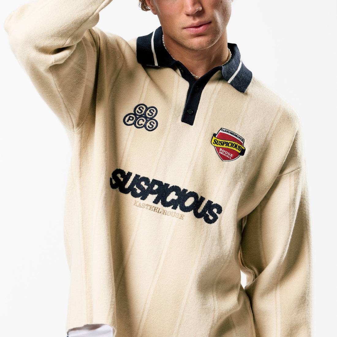 Winter4 / Kasteel Longsleeve Knitted Polo - Washed Clay