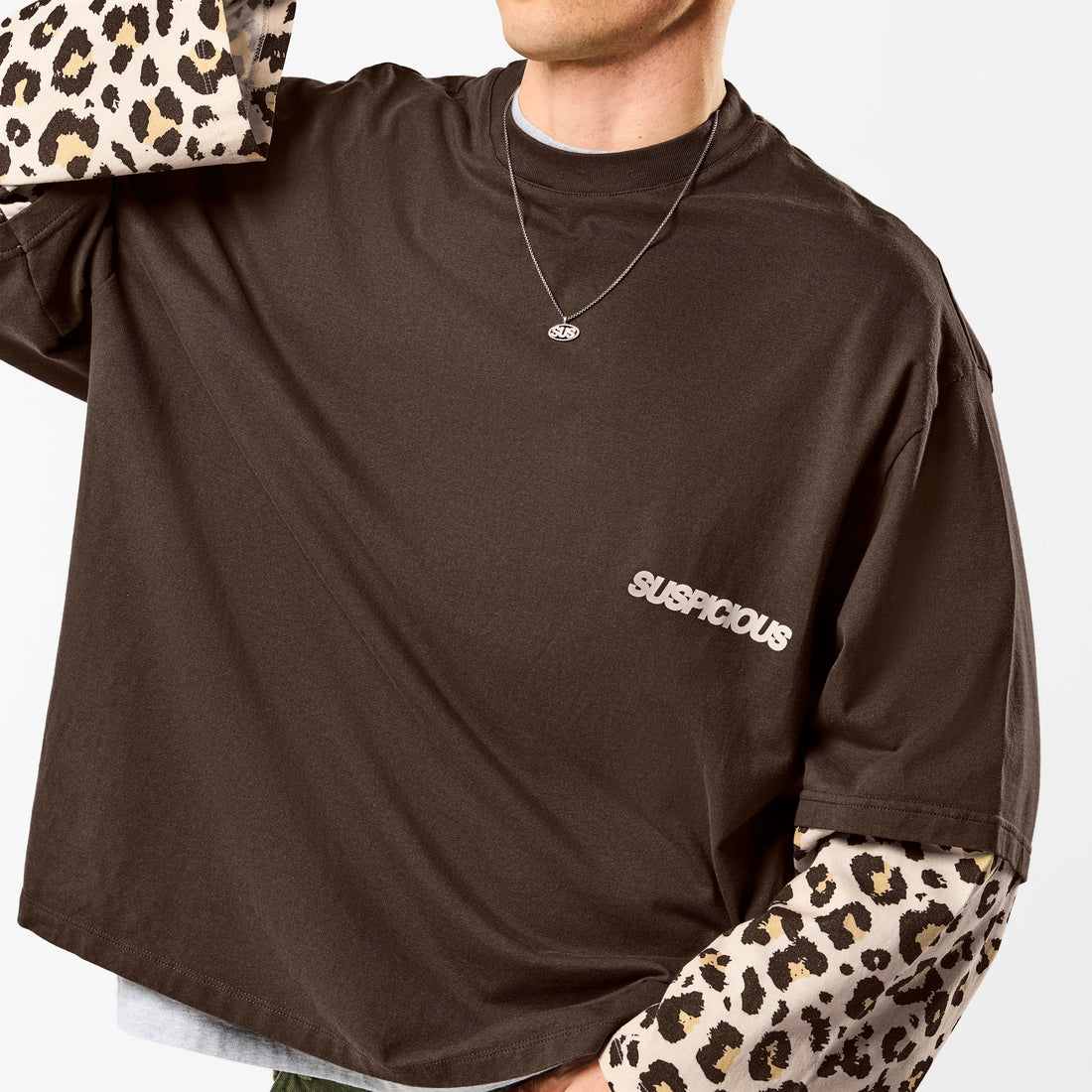 Leopard / Leopard Layered Longsleeve - Espresso