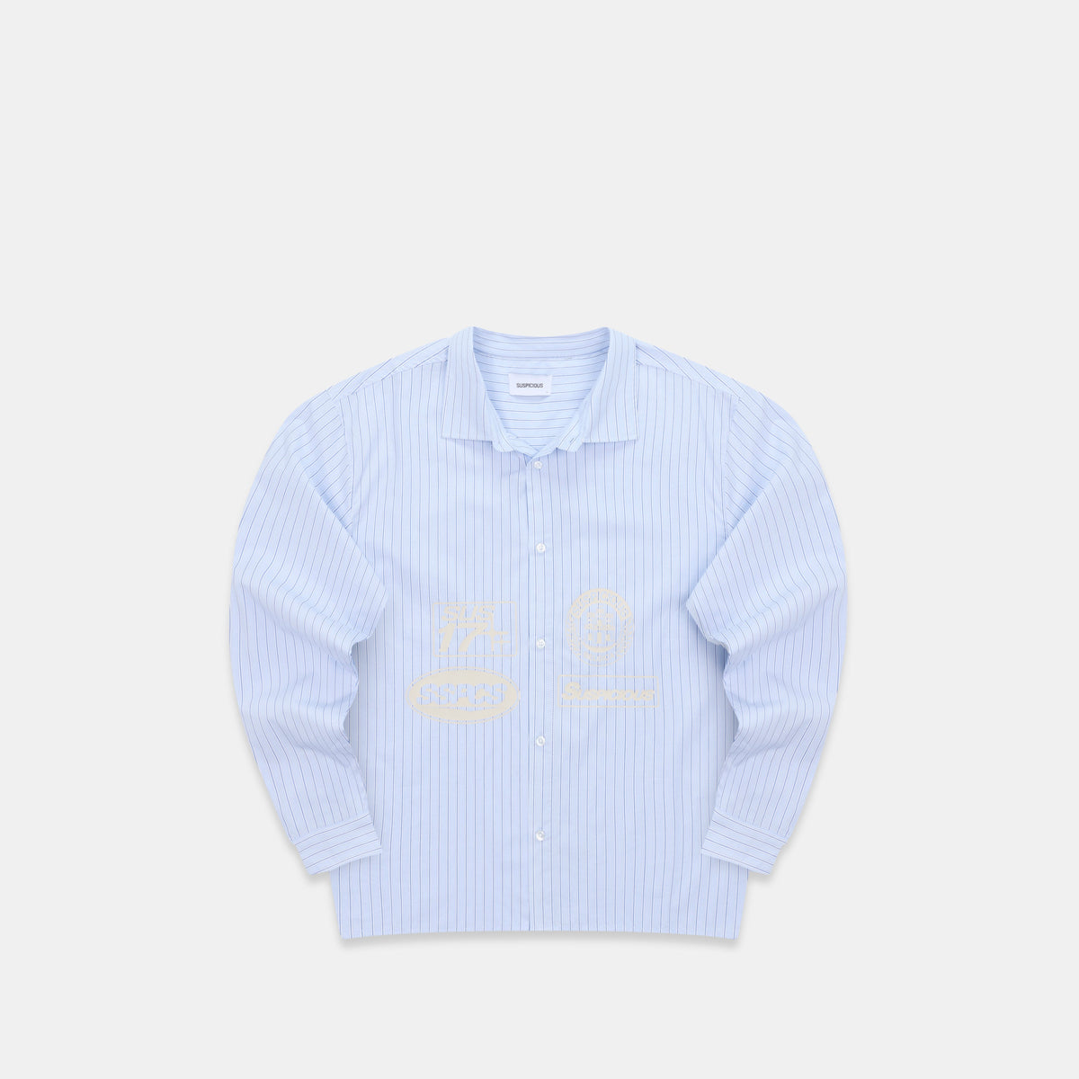 Off Season / Line Up Striped Longsleeve Shirt - Light Blue