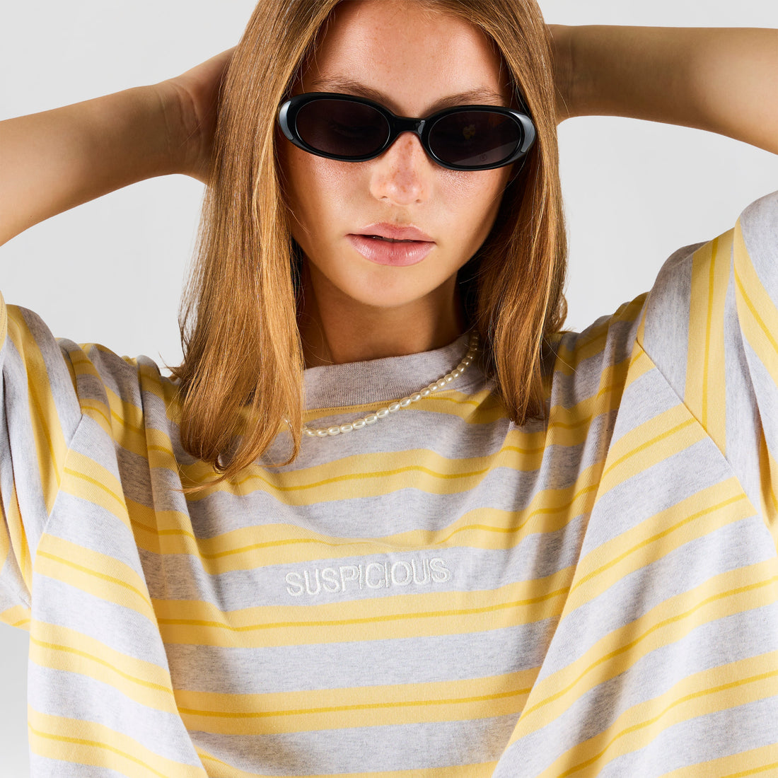 Summer Breeze / Mirror Striped Tee - Heather & Yellow