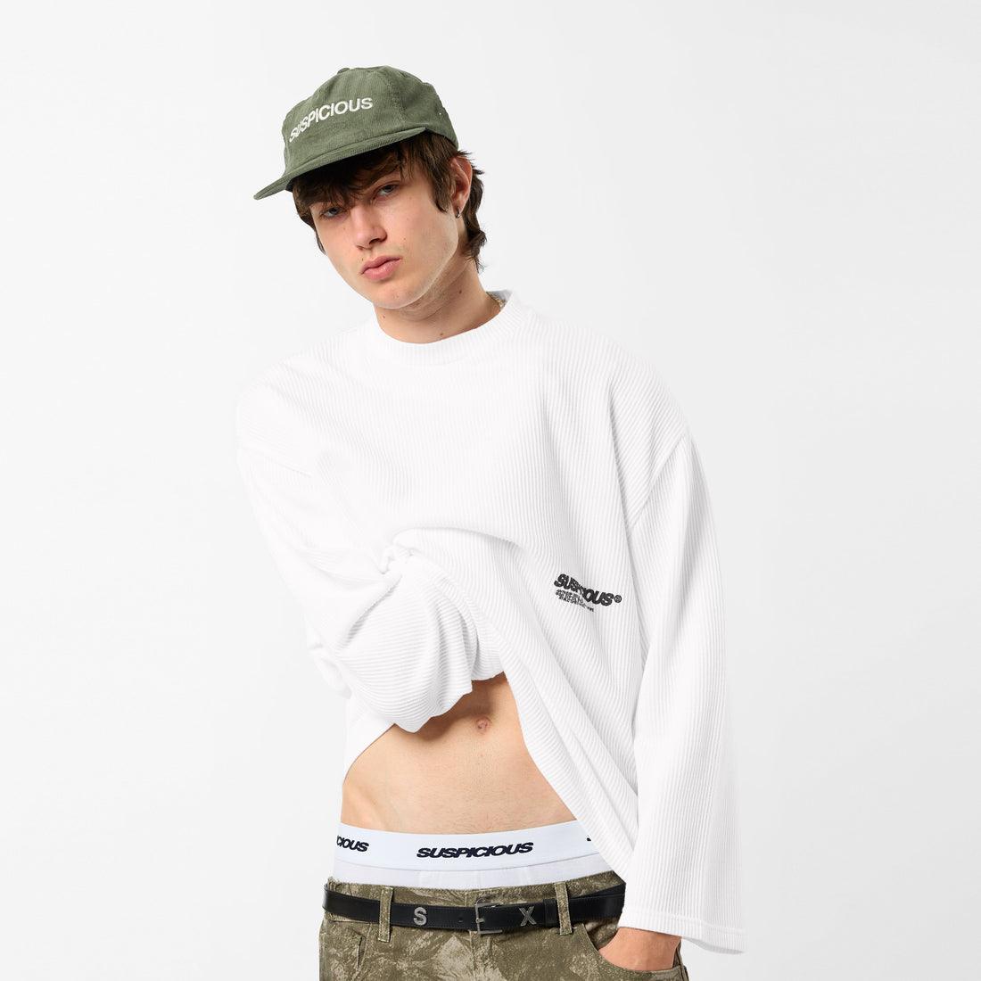 +351 Cotton / New Essentials Waffle Longsleeve - White