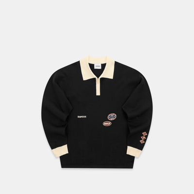 Winter3 / Patch Patrol Knitted Longsleeve Polo - Black
