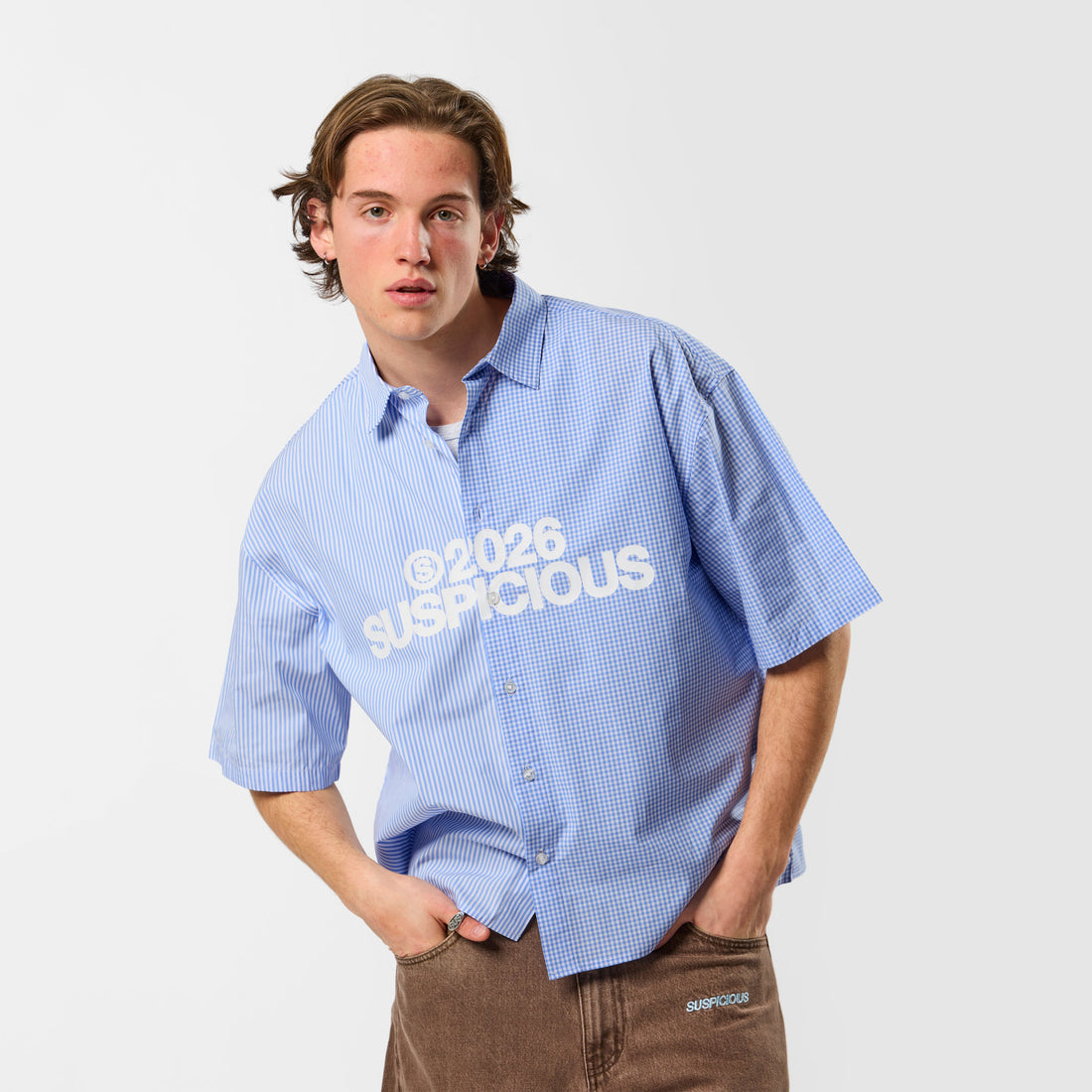 Spring 1 / S2026 Split Shortsleeve Shirt - Light Blue