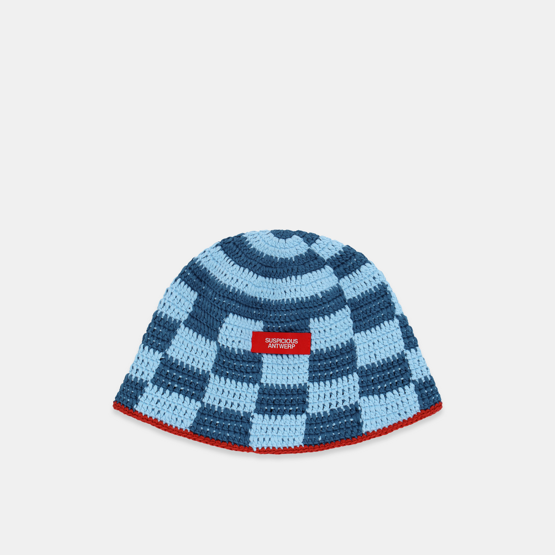 SS24 / The Checkered Crochet Hat - Blue