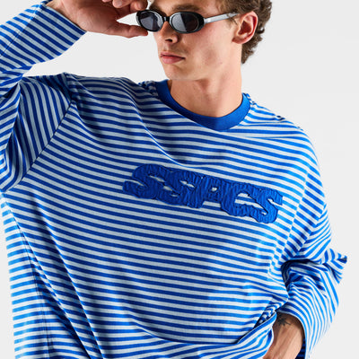 Summer Stripes / SSPCS Applique Striped Longsleeve - Blue