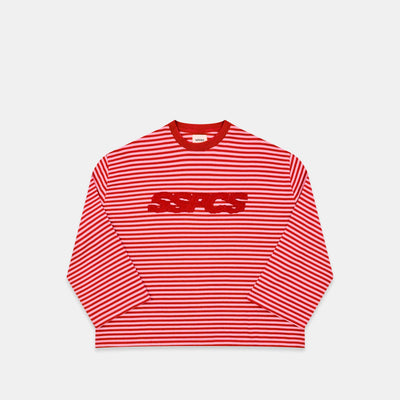 Summer Stripes / SSPCS Applique Striped Longsleeve - Red