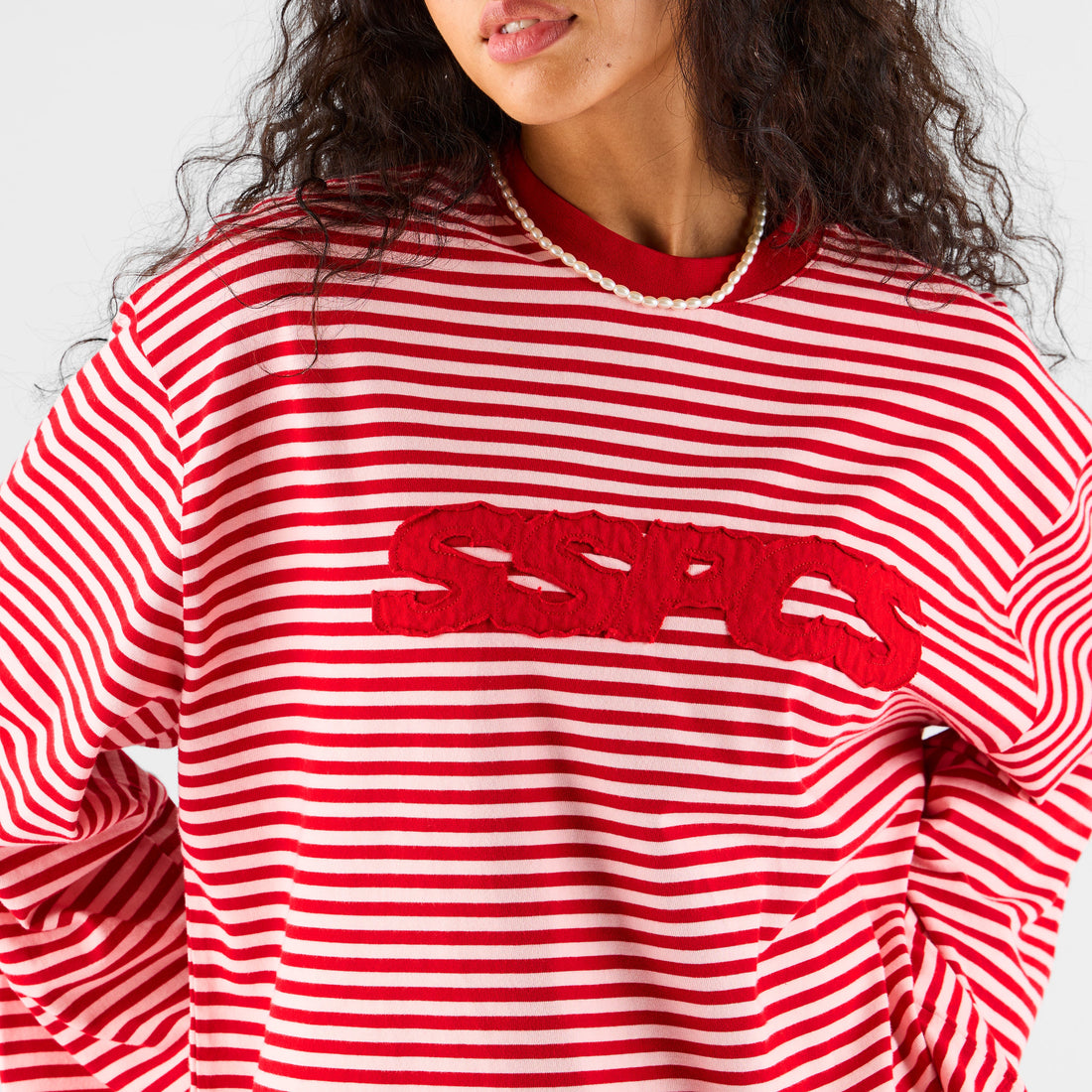 Summer Stripes / SSPCS Applique Striped Longsleeve - Red