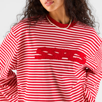 Summer Stripes / SSPCS Applique Striped Longsleeve - Red
