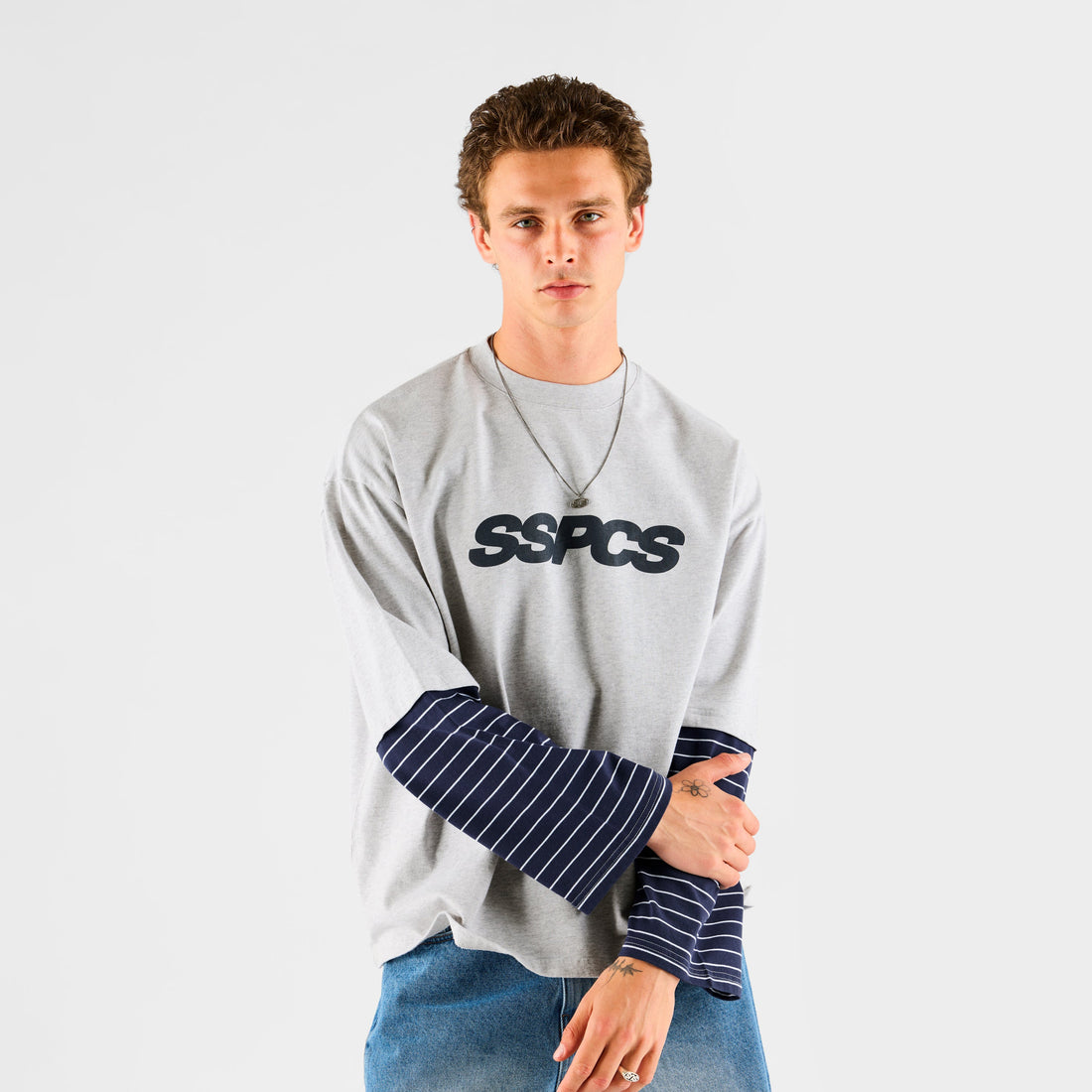 Summer Stripes / SSPCS Striped Layered Longsleeve - Grey