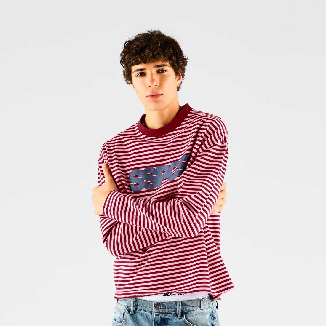 End Of Summer / SSPCS Striped Longsleeve - Dusty Pink & Red