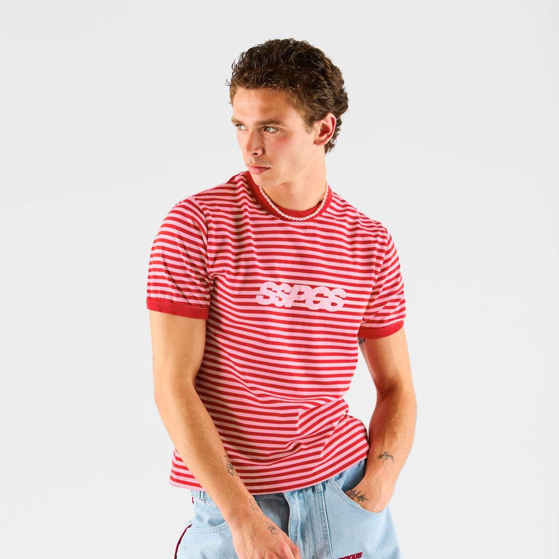 Summer Stripes / SSPCS Striped Ringer Tee - Red