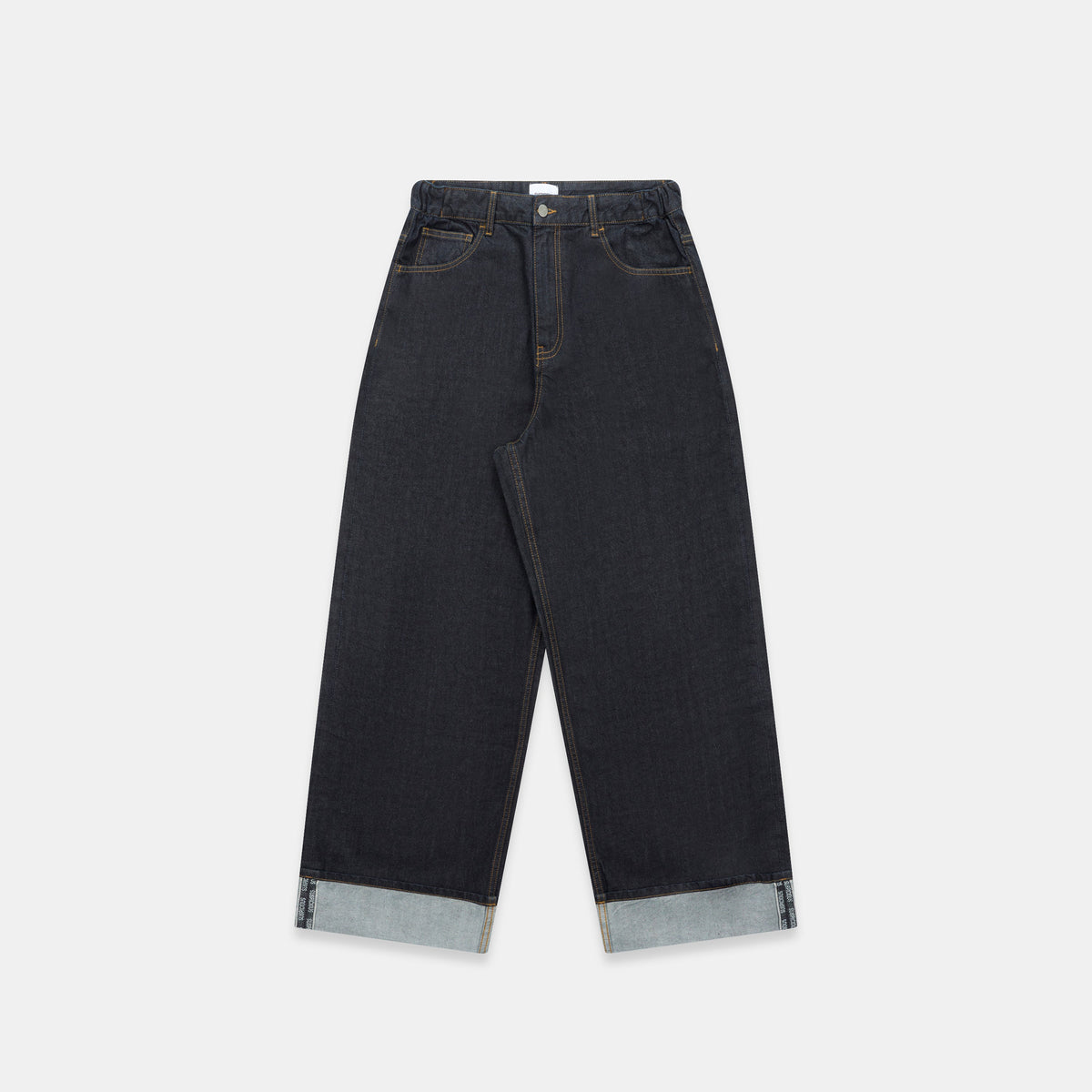 Winter2 / Selvedge Turn-Up Baggy Jeans - Indigo