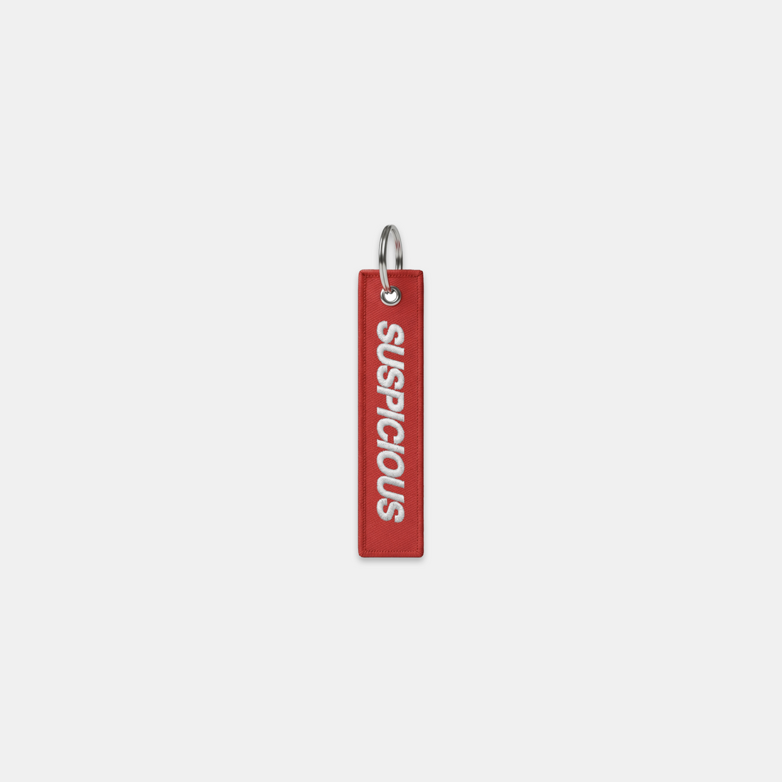 PL / Suspicious Embroidered Keychain - Red