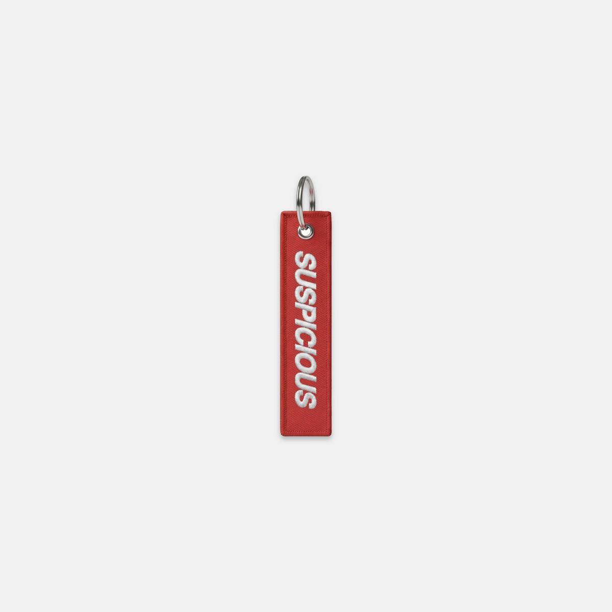 PL / Suspicious Embroidered Keychain - Red