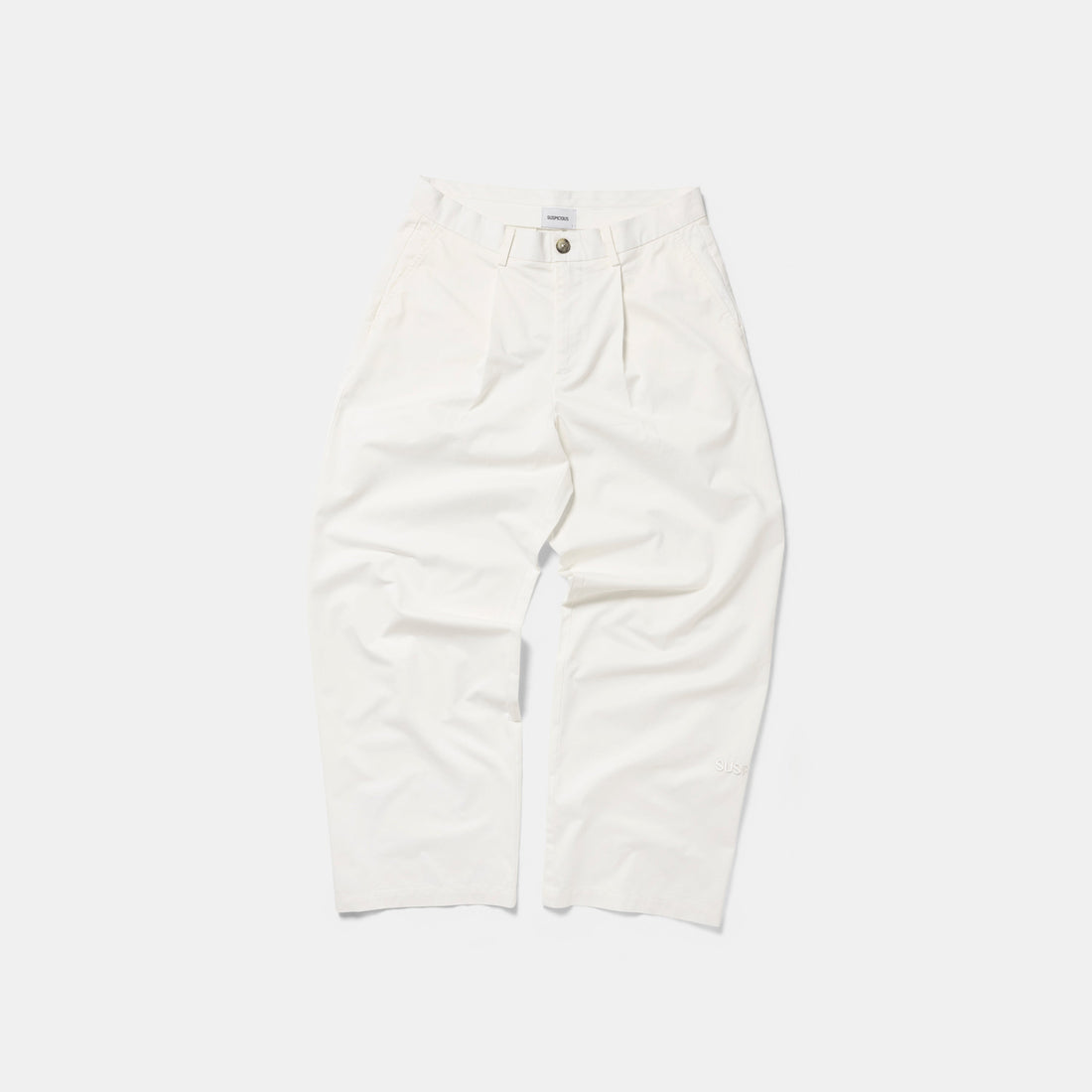 Summer Breeze / Solid Cotton Pleated Pants - Natural