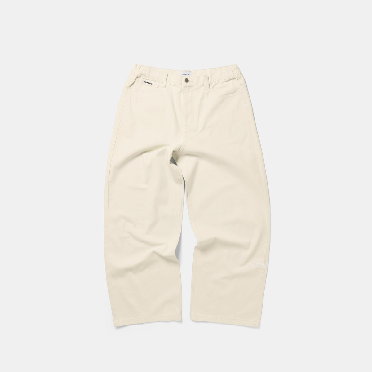 Summer Breeze / Solid Baggy Jeans - Egret
