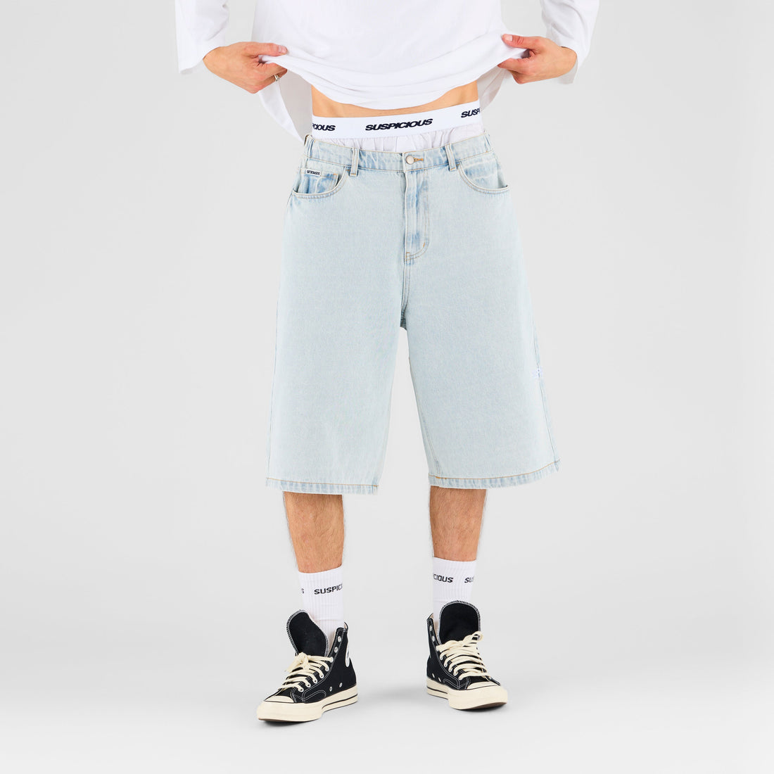 Summer Breeze / Solid Jeans Shorts - Bleached