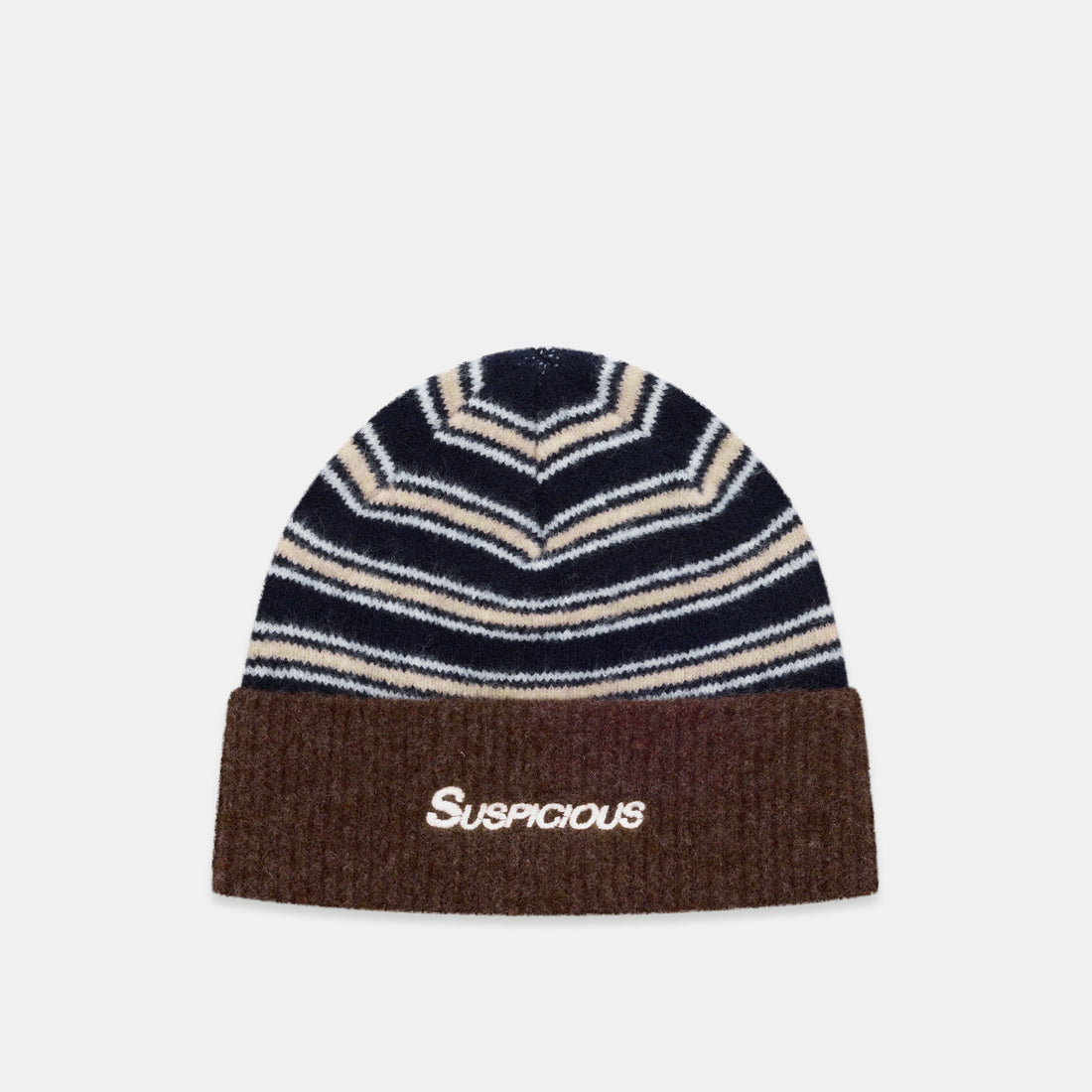 Winter3 / Striped Beanie - Blue & Brown